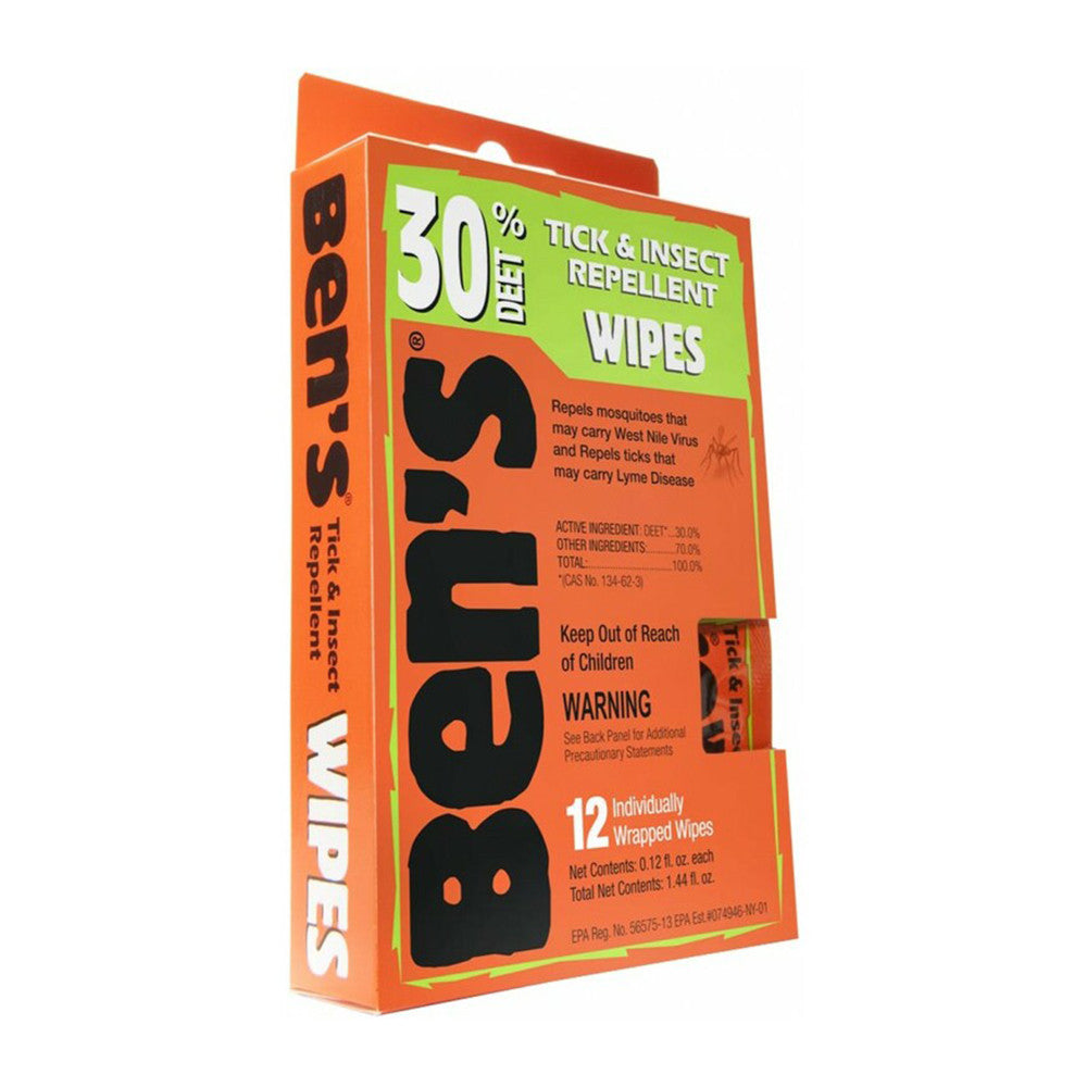 Bens Tick And Insect Repellent Wipes 30% Deet - 12 Ea